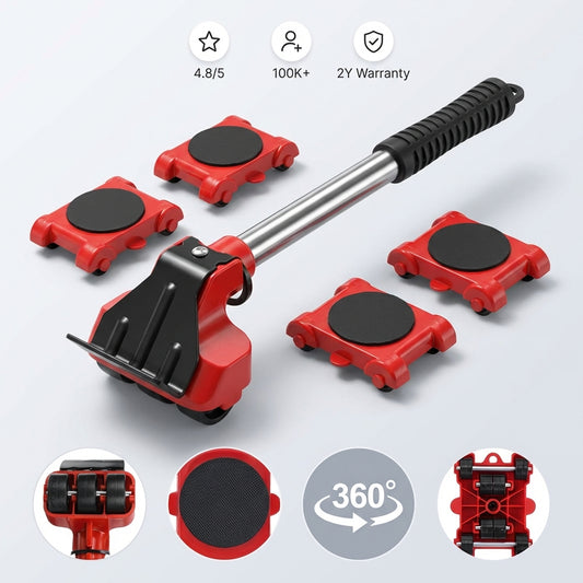 頑丈家具リフティング＆移動キット4点セット-150kgまで楽に持ち上げられます。